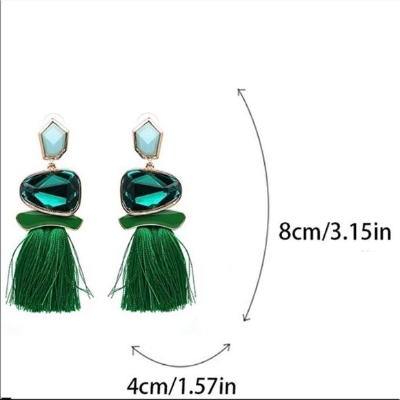 Tassel Drop Boho Statement Earrings Vintage Drop Fringe Earrings - Picture 3 of 3